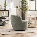 Modern Swivel Barrel Chair with 360-Degree Rotation - Single Fabric Accent Chair