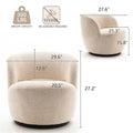 Modern Swivel Barrel Chair with 360-Degree Rotation - Single Fabric Accent Chair