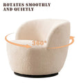 Modern Swivel Barrel Chair with 360-Degree Rotation - Single Fabric Accent Chair