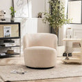 Modern Swivel Barrel Chair with 360-Degree Rotation - Single Fabric Accent Chair