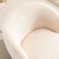 Modern Swivel Barrel Chair with 360-Degree Rotation - Single Fabric Accent Chair