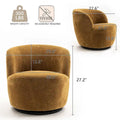 Modern Swivel Barrel Chair with 360-Degree Rotation - Single Fabric Accent Chair