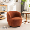 Modern Swivel Barrel Chair with 360-Degree Rotation - Single Fabric Accent Chair