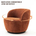 Modern Swivel Barrel Chair with 360-Degree Rotation - Single Fabric Accent Chair