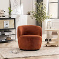 Modern Swivel Barrel Chair with 360-Degree Rotation - Single Fabric Accent Chair