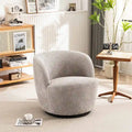 Modern Swivel Barrel Chair with 360-Degree Rotation - Single Fabric Accent Chair