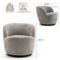 Modern Swivel Barrel Chair with 360-Degree Rotation - Single Fabric Accent Chair