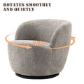 Modern Swivel Barrel Chair with 360-Degree Rotation - Single Fabric Accent Chair