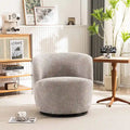 Modern Swivel Barrel Chair with 360-Degree Rotation - Single Fabric Accent Chair