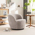 Modern Swivel Barrel Chair with 360-Degree Rotation - Single Fabric Accent Chair
