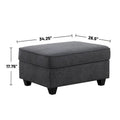 Stone Gray 7-Piece L-Shaped Sectional Sofa Set with Ottoman
