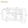 Mirrored Buffet Cabinet with Glass Doors and Silver Handles - 3-Door Sideboard for Living Room, Hallway, and Dining Room