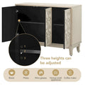 Mirrored Buffet Cabinet with Glass Doors and Silver Handles - 3-Door Sideboard for Living Room, Hallway, and Dining Room