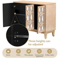 Mirrored Buffet Cabinet with Glass Doors and Silver Handles - 3-Door Sideboard for Living Room, Hallway, and Dining Room