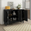 Mirrored Buffet Cabinet with Glass Doors and Silver Handles - 3-Door Sideboard for Living Room, Hallway, and Dining Room
