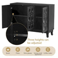 Mirrored Buffet Cabinet with Glass Doors and Silver Handles - 3-Door Sideboard for Living Room, Hallway, and Dining Room