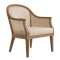 Danilo Solid Wood Armchair with Rattan Design and Sturdy Legs by HULALA HOME