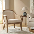 Danilo Solid Wood Armchair with Rattan Design and Sturdy Legs by HULALA HOME