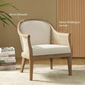 Danilo Solid Wood Armchair with Rattan Design and Sturdy Legs by HULALA HOME