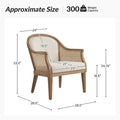 Danilo Solid Wood Armchair with Rattan Design and Sturdy Legs by HULALA HOME