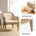 Danilo Solid Wood Armchair with Rattan Design and Sturdy Legs by HULALA HOME