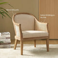 Danilo Solid Wood Armchair with Rattan Design and Sturdy Legs by HULALA HOME