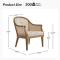 Danilo Solid Wood Armchair with Rattan Design and Sturdy Legs by HULALA HOME
