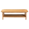 Minahasa Bohemian Braided Rattan Coffee Table in Light Honey