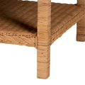 Minahasa Bohemian Braided Rattan Coffee Table in Light Honey