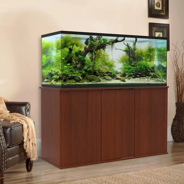 Serene Cherry Aquarium Stand for 75/90 Gallon Tanks with Enclosed Storage by Aquatic Fundamentals