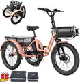 ABORON 3.0 Fat Tire Electric Trike for Senior Foldable E - Bike, 500W Motorized Tricycle Adult 20" Folding 3 Wheel Electric Commute Bike Trike W/48V Battery and Storage Baskets