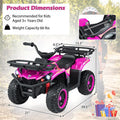 24V Kids ATV Ride On Quad, Electric 4 Wheeler Toy with 5Mph Max Speed, LED Headlights, Music, Front & Rear Storage for Boys Girls