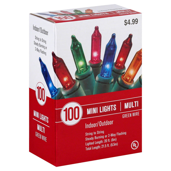 Wondershop Christmas Incandescent Mini String Lights with Green Wire - 100 count