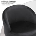 Monibloom Velvet Accent Chair, Modern Upholstered Single Sofa Side Chair, Comfy Barrel Club Living Room Armchair with Golden Metal Legs for Bedroom Reading Room Office, Black