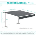 AECOJOY Free Standing Retractable Awning, 10'x8' Patio Awnings Outdoor Manual Sun Shade Shelter, Dark Grey