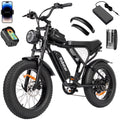 Ridstar Electric Bike for Adults, Peak 1500W 30MPH, 48V 15.6ah Electric Bicycle, Full Suspension Mountain Bike UL2849