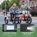 ABORON 3.0 Fat Tire Electric Trike for Senior Foldable E - Bike, 500W Motorized Tricycle Adult 20" Folding 3 Wheel Electric Commute Bike Trike W/48V Battery and Storage Baskets