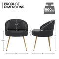 Monibloom Velvet Accent Chair, Modern Upholstered Single Sofa Side Chair, Comfy Barrel Club Living Room Armchair with Golden Metal Legs for Bedroom Reading Room Office, Black