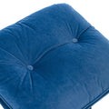 Velvet Swivel Accent Chair with Ottoman, Modern Chaise Lounge Chair with Metal Frame and Footstool, Comfy Armchair Reading Chair for Living Room Bedroom Office, Blue