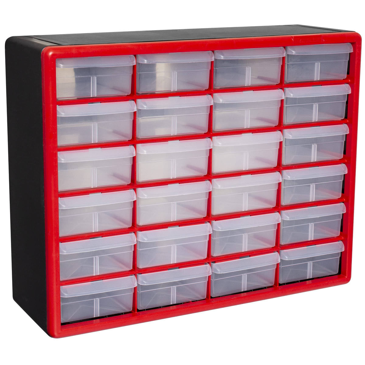 Akro-Mils 24 Drawer Plastic Storage Organizer with Drawers for Hardware, Small Parts, Craft Supplies, Red, Size: One Size