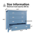 6 Drawer Dresser, Light Blue Elegant Chest of Drawers, Large Cabinet with Storage, Rustic Wood Chest of Drawers for Bedroom, Living Room, Hallway