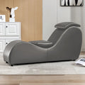 MUZZ Yoga Chair, Curved Yoga Chaise Lounge for Adults Stretching Exercising Relaxing, Chaise Lounge Chair with Adjustable Mats for Living Room Apartment Indoor(Dark Grey)