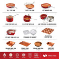 Gotham Steel 32 Pcs Pots and Pans Set Non Stick, Cookware Set with Bakeware and Premium Food Storage Set Nonstick Pots and Pans Set, Red