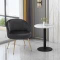Monibloom Velvet Accent Chair, Modern Upholstered Single Sofa Side Chair, Comfy Barrel Club Living Room Armchair with Golden Metal Legs for Bedroom Reading Room Office, Black