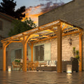 AECOJOY 14' x 10' Outdoor Wooden Gazebo, Patio Lean to Hardtop Pergolas and Gazebos