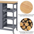 Kitchen Island Cart on Wheels with Storage, Rolling Bar Cart with Solid Wood Top and 3 Drawers, 3 Removable Shelves, Serving Utility Carts for Dining Room/Small Kitchen, Dark Gray ???