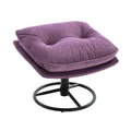 Velvet Swivel Accent Chair with Ottoman, Modern Chaise Lounge Chair with Metal Frame and Footstool, Comfy Armchair Reading Chair for Living Room Bedroom Office, Blue