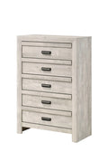 3pc Rustic Beige Gray Finish Bedroom Furniture Queen Size Bed Nightstand Chest Set