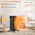 1500W Oil Filled Radiator Heater with Remote Control, Adjustable Thermostat, 24H Timer & 3 Modes, Portable Electric Space Heater for Home Office