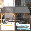 AECOJOY 20' x 10' Outdoor Wooden Gazebo, Patio Lean to Hardtop Pergolas and Gazebos